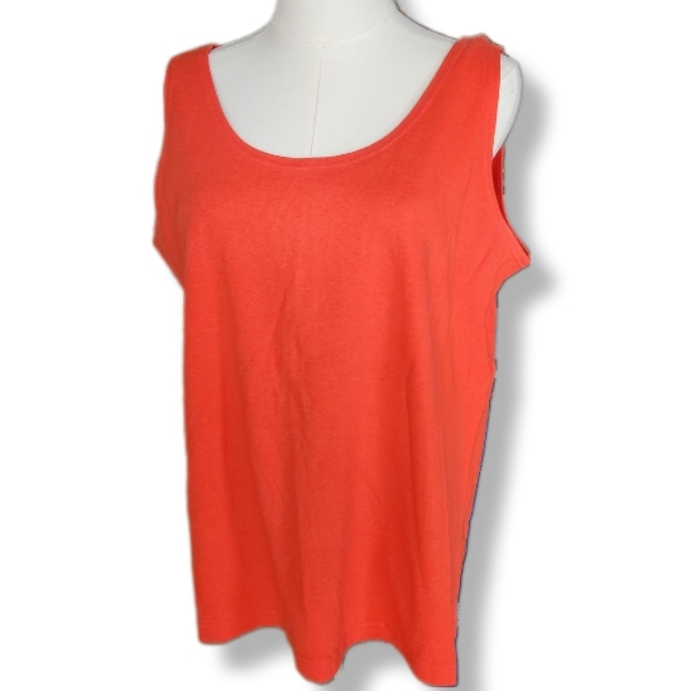 Moda Internazionale Forelli Women's Sleeveless Orange Stretch Tank Top 18/20